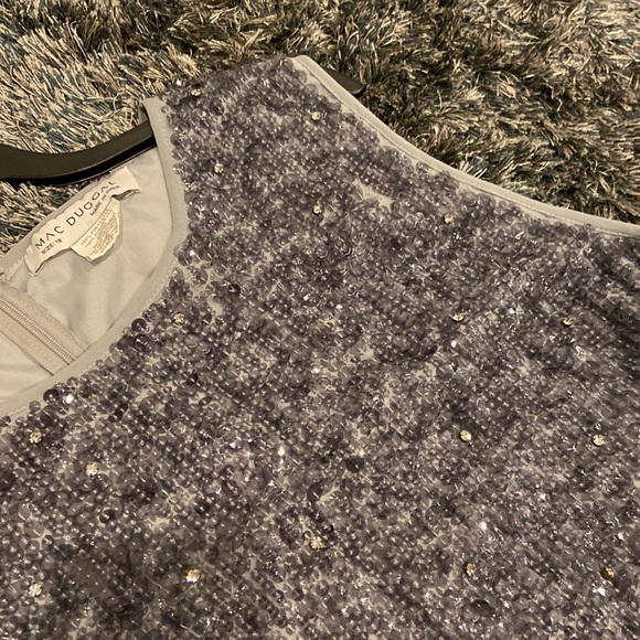 Mac Duggal Dresses Nwot Mac Duggal Gray Sequin Midi Dress Poshmark
